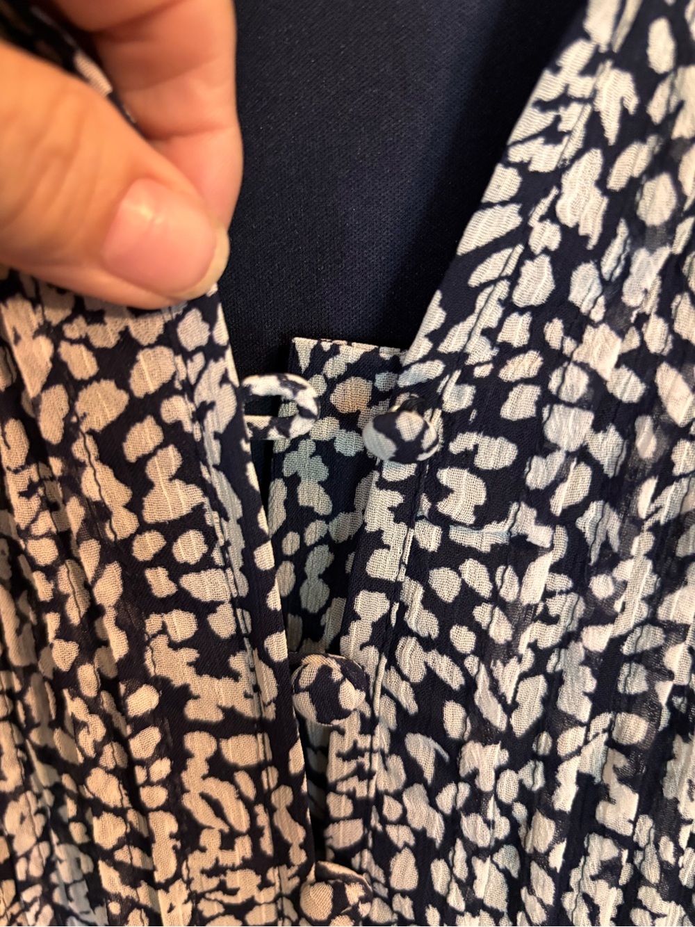 MSK Navy and White Printed Short-Sleeve Tie-Waist Midi Dress - Picture 4 of 9